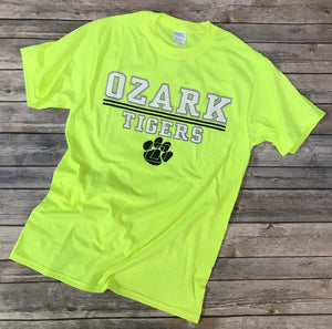 Ozark Tigers Neon Yellow T-Shirt